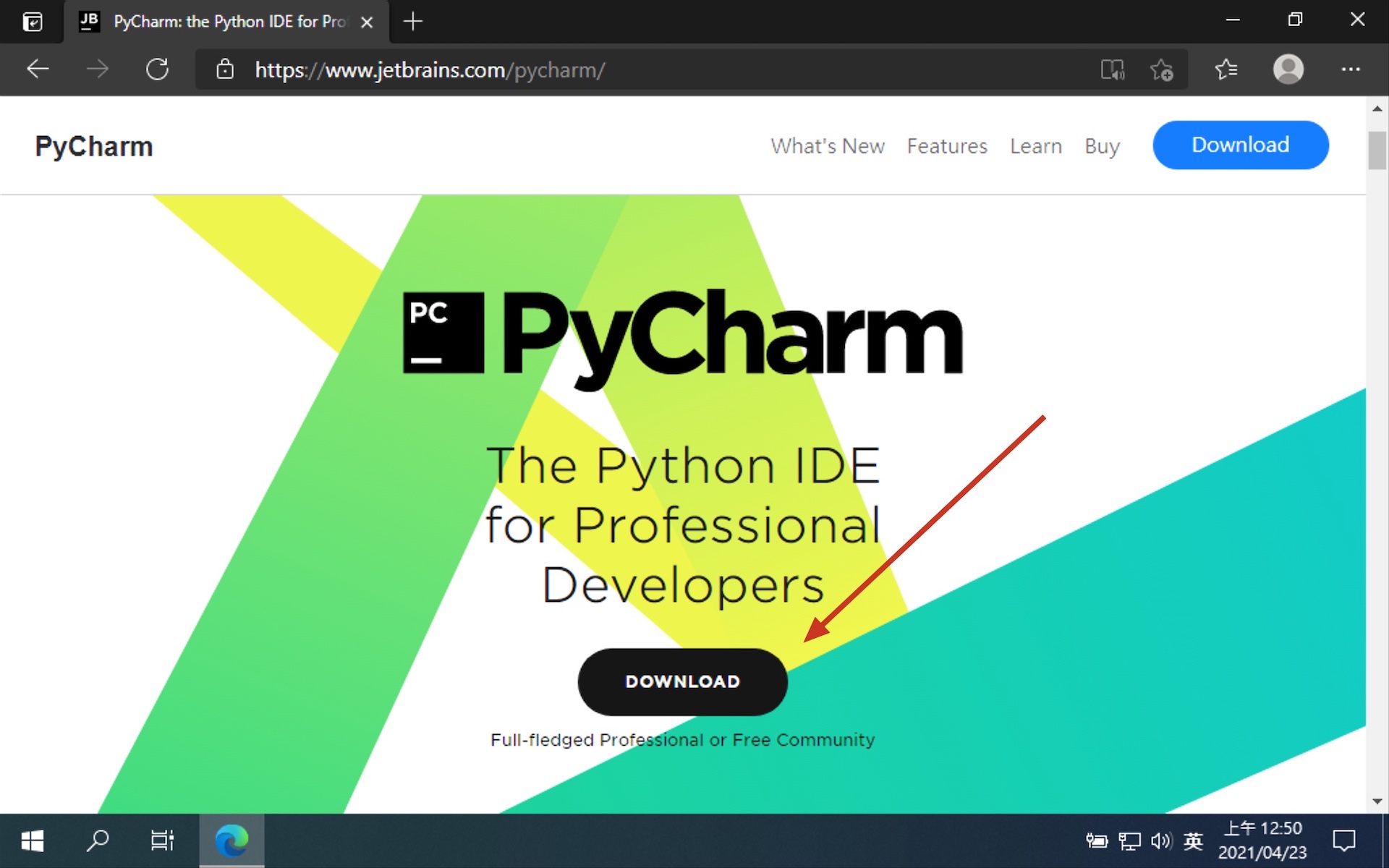 進入 PyCharm 官網